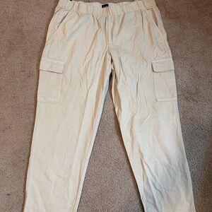 GAP Twill Black Cargo Joggers Tan Large